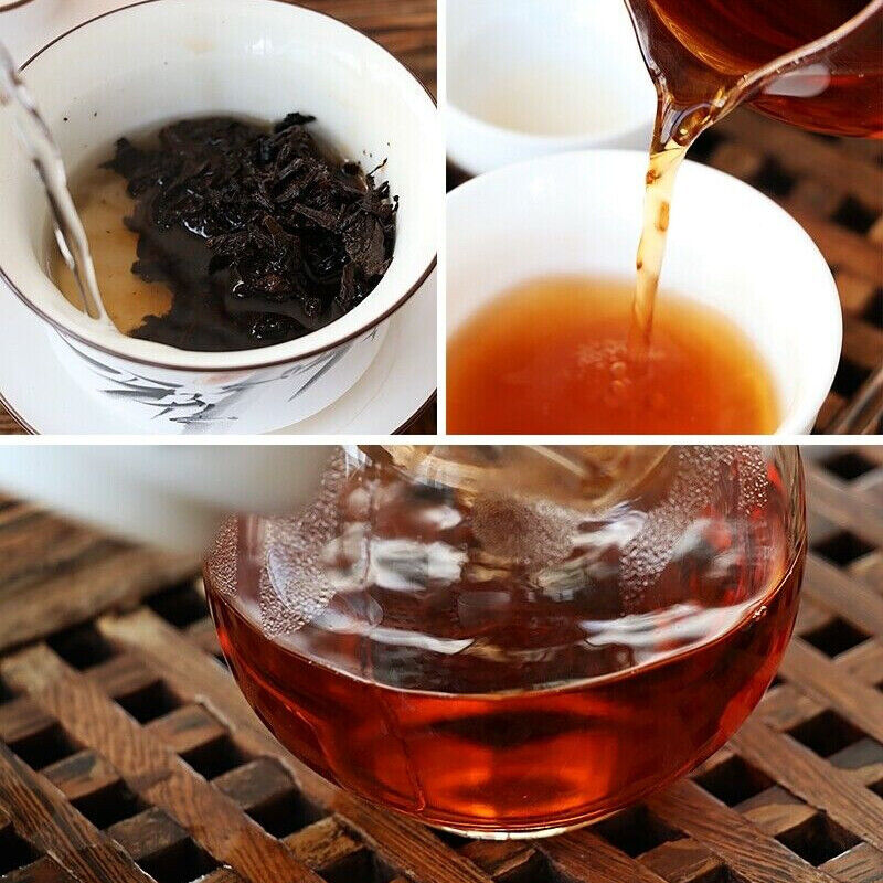 357g Ba Jiao Ting Li Ming 7590 Yunnan Ripe Qizibing Tea Aged RIpe Puer Tea Cake