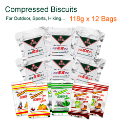 118g x 12 Bags Compressed Biscuit Outdoor Sports Hiking Food 冠生园压缩饼干户外饼干混合口味12袋装