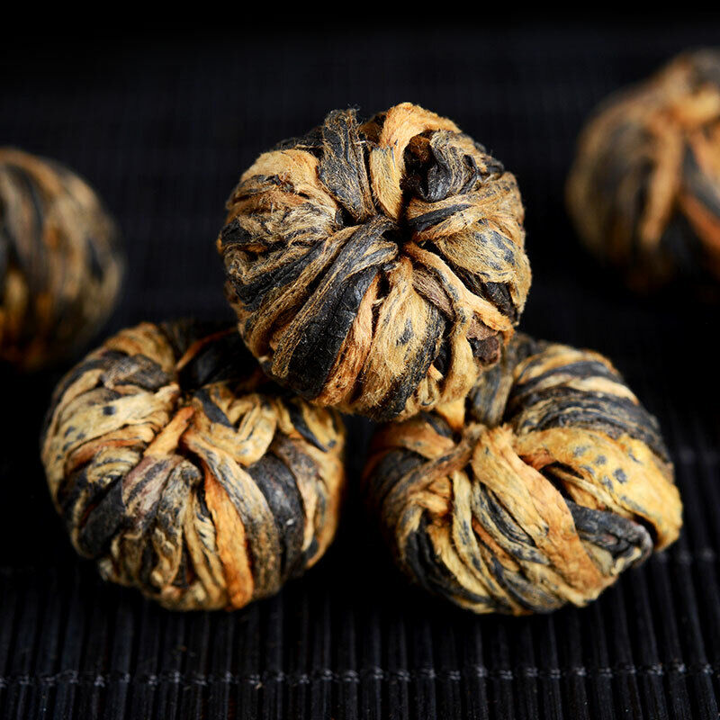 HelloYoung TeaSupreme Yunnan Black Tea Dianhong Dragon Pearl Dian Hong Ball Buds 250g Tin