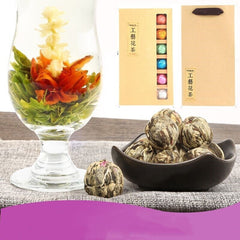 18pcs Blooming Tea Flowers Balls Green Tea Gift Box Handmade Blooming Flower Tea