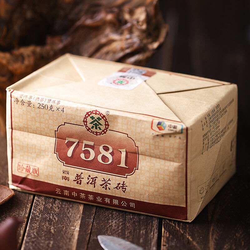 CHINATEA Brand Classic 7581 Pu-erh Tea Brick 2020 250g Ripe Puer Pu'er Brick