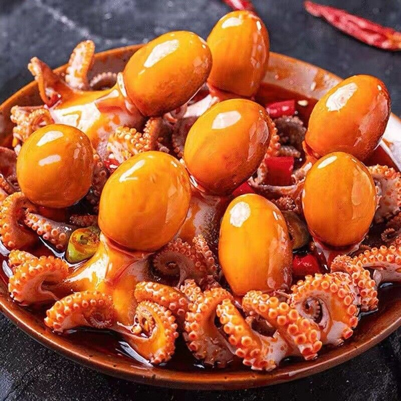 麻辣小海鲜罐头八爪鱼鲍鱼罐头麻辣龙虾尾罐头蒜蓉生蚝海鲜零食 Kleine würzige Meeresfrüchte in Dosen