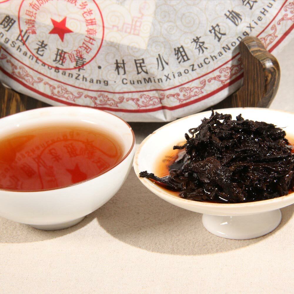 HelloYoung yr Sanpa Lao Ban Zhang Ripe Puerh 100% Natural Shu Puer Tea 357g