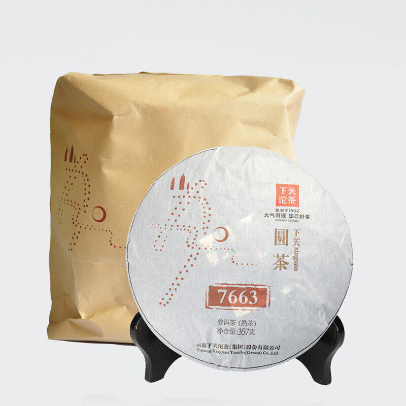 357g Ancient Tree Aged Pu-erh Cake Classic 7663 Xiaguan Yuan Cha Puer Ripe Tea