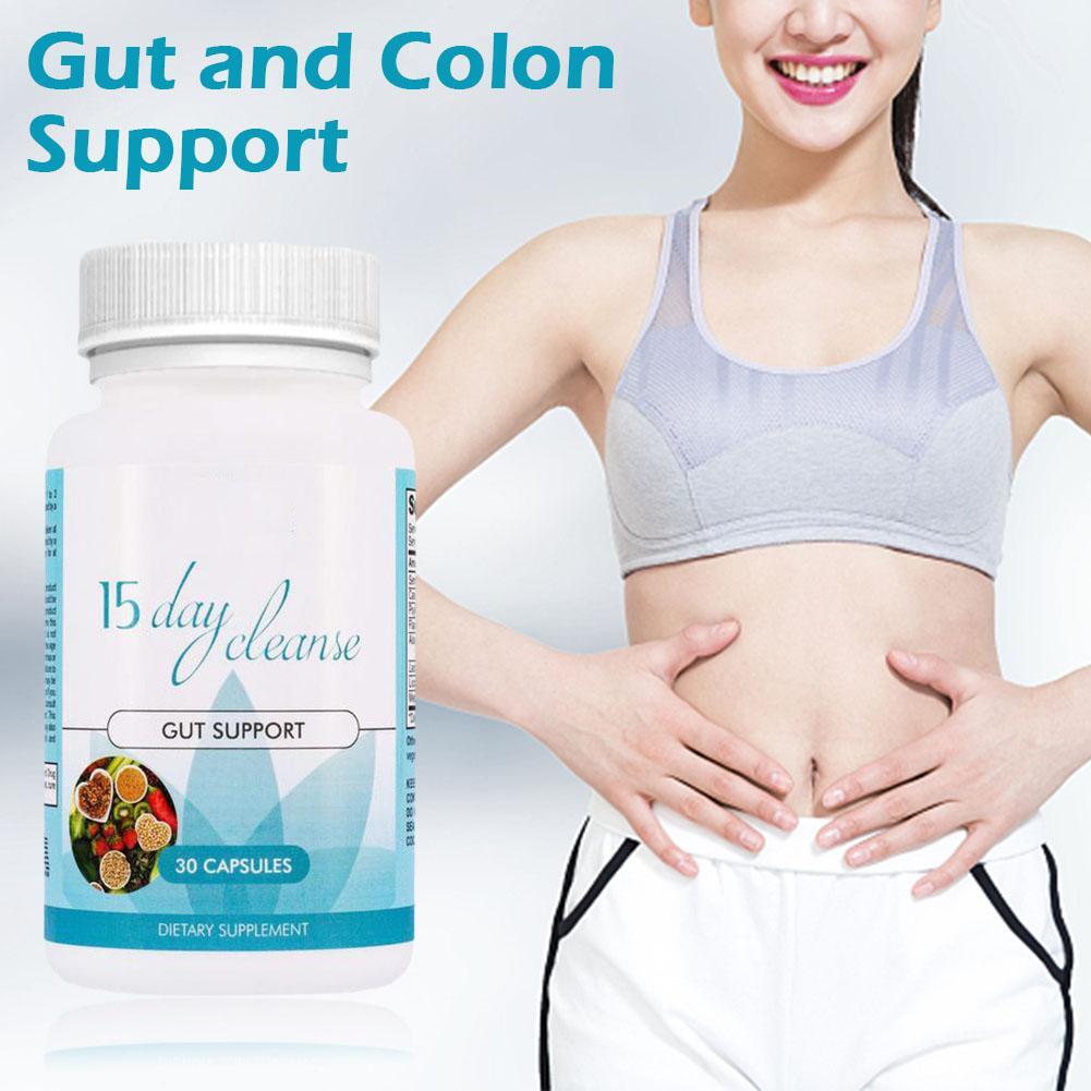 Gut and Colon Support 15 Day Cleanse Detox 30-90CAPSULES Non-GMO 1-3Pcs